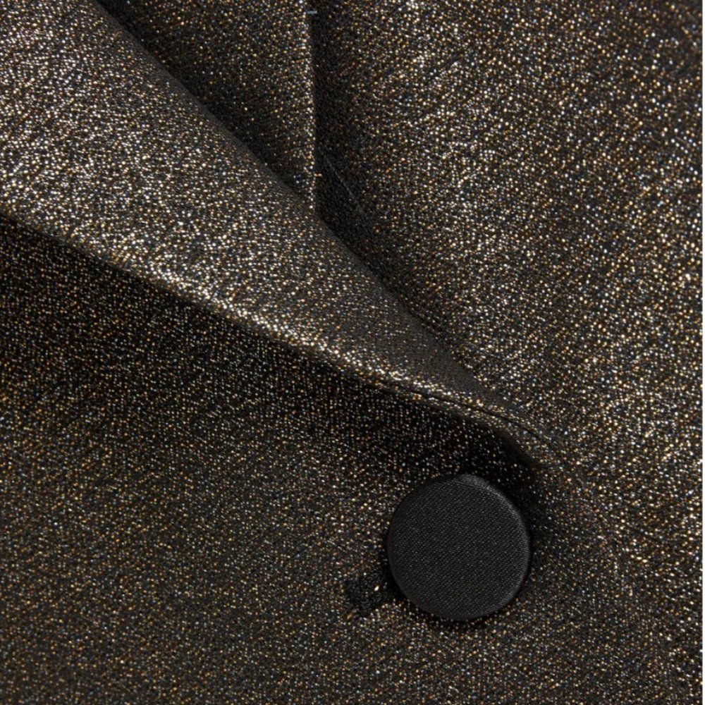 VERONICA BEARD Cutaway Dickey Lamé Blazer Bronze Size Extra Small 00 - Picture 4 of 6